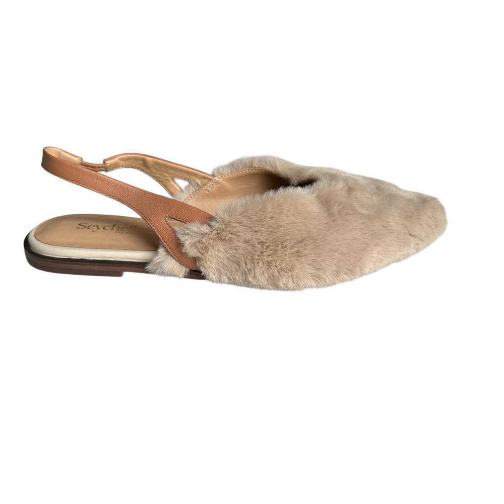 🆕 Seychelles Fur Slingback Sandal Flats - Picture 8 of 15